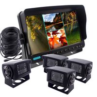 CAMSLEAD Heavy Vehicle Safety Camera System 9" Monitor with Quad Split Screen, Truck Trailer RV Backup Camera, HD Colour IP69K &10G Vibration Rear View Camera System for Van Caravan Camper Motorhome