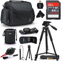Xtech 64GB Memory Card Kit + Premium Camera Case + Pro Series 72' inch Tripod f/Samsung NX500, NX1, NX3000, WB2200F, WB1100F, NX30, NX, NX2000, NX1100, NX300, NX300M, EX2F