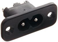 Interpower 83011500 IEC 60320 C8 Power Inlet, IEC 60320 C8 Socket Type, Black, 2.5A Rating, 250VAC Rating