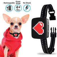 Small Dog Bark Collar Rechargeable - Anti Barking Collar For Small Dogs - Smallest Most Humane Stop Barking Collar - Dog Training No Shock Bark Collar Waterproof - Safe Pet Bark Control Device