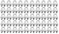 BRUFER 98200 Wire Rope Clamp Clip for Cables Zinc Plated - 1/16" inch - Bulk Pack of 50 Pieces