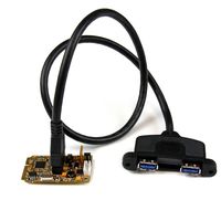 StarTech.com 2 Port SuperSpeed Mini PCI Express USB 3.0 Adapter Card w/Bracket Kit and UASP Support - Dual Port Mini PCIe USB 3 Card (MPEXUSB3S22B)
