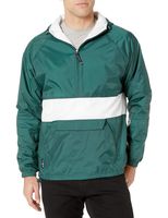 Charles River Apparel Wind & Water-Resistant Pullover Rain Jacket (Reg/Ext Sizes), Forest/White, S