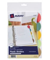 Avery Style Edge Insertable Plastic Dividers, 5.5 x 8.5 Inches, 5-Tab Set, 1 Set (11118)