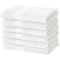 AmazonBasics Fade-Resistant Cotton Hand Towel - Pack of 6, White