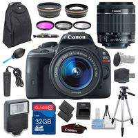 Canon EOS Rebel SL1 DSLR Holiday Camera Bundle with EF-S 18-55mm IS STM Lens + 32GB Memory Card + Backpack + Tripod & More!