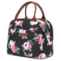 LOKASS Lunch Bag Cooler Bag Women Tote Bag Insulated Lunch Box Water-resistant Thermal Lunch Bag Soft Liner Lunch Bags for women/Picnic/Boating/Beach/Fishing/Work (Black)
