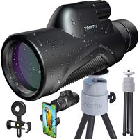 Stellax, ZoomX Monocular Compact Upgraded 2020 Waterproof/Fogproof - BAK4 Prism, FMC lenses covering with Tripod and smartphone adapter