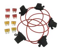 KOLACEN Automotive Car Truck in-line 18 Gauge Fuse Holder for Regular Standard Blade Type Fuse 5 Pieces + 10 Pieces Standard Blade Fuse 5Apm 10Amp