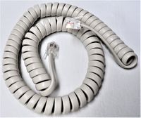 Off White (aka Cream) Short (9' Ft) Handset Cord for Clarity Sony IBM Rolm Fujitsu Trillium Panther TalkTo Ericsson Dukane Phone Curly Coil Replacement 4P4C RJ9 by DIY-BizPhones