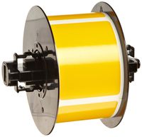 Brady B30-241-595-BLNKYL 2.25" Height x 3" Width, B-595 Indoor/Outdoor Vinyl, Yellow BBP31 Pre-Printed Pre-Cut Labels Tape with Sign Headers, 300 per Roll