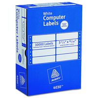 Avery Continuous Form Computer Labels for Pin-Fed Printers 3-1/2 x 15/16, Box of 10,000 (4030)