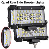 LED Pods, Moso LED 5 inch Dually Sided Side Shooter Quad Row LED Fog Lights CREE LED Spot Flood Combo Light Bar Waterproof Off Road Light LED Work Light for Truck UTV ATVs SUV Boat, 3 Years Warranty