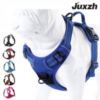 juxzh Soft Front Dog Harness .Best Reflective No Pull Harness with Handle and Two Leash Attachments