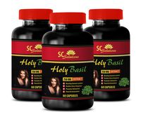 Lower Cholesterol Support Supplements - HOLY Basil 750 MG Extract - holy Basil Wild Harvest - 3 Bottles (180 Capsules)