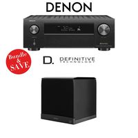 Denon AVR-X4500H 9.2-Channel 4K Ultra HD Network A/V Receiver + (1) Definitive Technology SuperCube4000 Powered Subwoofer - Bundle