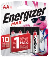 Energizer AA Batteries (4 Count), Double A Max Alkaline Battery