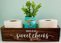 Hello Sweet Cheeks Cute Bathroom Toilet Paper Wooden Box