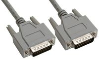 Amphenol CS-DSSMDB15MM-010 15-Pin DB15 D-Sub Cable, Shielded, Male/Male, 10', Gray