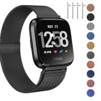 Fitlink Metal Bands Compatible for Fitbit Versa/Versa Lite Edition/Versa 2 Smart Watch for Women and Men,Small and Large, Multi-Color (Black, Small)