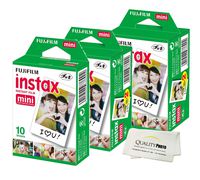 Fujifilm INSTAX Mini Instant Film (White) for Fujifilm Mini 8 & Mini 9 Cameras w/Microfiber Cloth by Quality Photo (50 Film Sheets) ...