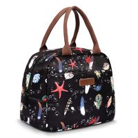 LOKASS Lunch Bag Cooler Bag Women Tote Bag Insulated Lunch Box Water-resistant Thermal Lunch Bag Soft Water-resistant Liner Lunch Bags for women/Picnic/Boating/Beach/Fishing/Work (Black)