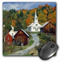 3dRose LLC 8 x 8 x 0.25 Inches Mouse Pad, USA, Vermont, Waits River, Autu Village, RIC Ergenbright (mp_95046_1)