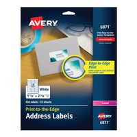 Avery White Laser Labels for Color Printing, 1-1/4 x 2-3/8 Label, 450 per Pack (6871)