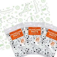 60 Disposable Placemats for Baby and Toddler, Instant Table Topper, Food Placemat with Animals, Plastic Adhesive Mat Safe for Feeding Children (60 Pack)