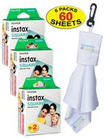 Fujifilm Instax Square Instant Film - 60 Exposures - for use with The Fujifilm instax Square Instant Camera with ElectronicsClub Microfiber Cloth