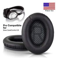 Ear Cushion Kits Replacement for Bose Quiet Comfort 15/25 (QC15/25) Headphones-Compatible with QC15 and QC25 Shaped Scrim with Lettering- R and L -QC15/QC25 Ear Cushions-Black- PRO Manufacturer