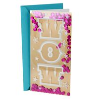 Hallmark Graduation Money Holder or Gift Card Holder Card (Wow Pink and Gold Sequin Confetti)