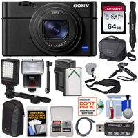 Sony Cyber-Shot DSC-RX100 VI 4K Wi-Fi Digital Camera with 64GB Card + Battery & Charger + Cases + Flash + LED + Grip & Tripod + Strap + Kit