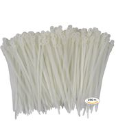 250 Premium Heavy Duty 6 Inch Mount Hole Zip Ties | White Nylon Mount Hole Cable Ties | XGS Mount Hole Wire Ties by APTronix (6 Inch, White)
