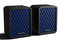 Tech-Life Twins- Mountable Stereo Travel Bluetooth Speakers. 2-Pack. 100% Wireless, 20 watts, 14hr Battery, Splashproof, w/Speakerphone -