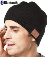 Unisex Knit Bluetooth Beanie Winter Music Hat Headphones w/Built-in Stereo Speaker Unique Christmas Tech Gag Gifts for Boyfriend/Him/Men/Teen Boys/Stocking Stuffers Best Friend Birthday (Black)