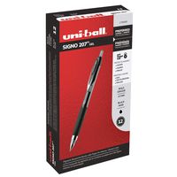 Uni-Ball 1790895  Signo 207 Retractable Gel Pen, Bold Point, Black Ink, 12-Count
