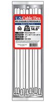 US Cable Ties RSD14N50 14-Inch Releasable Ties, Natural, 50-Pack