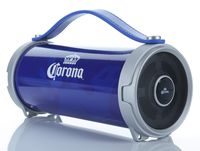 Corona HiFi Portable Bluetooth Speakers Powerful Wireless Boombox Tube Speakers with Long Lasting Rechargeable Battery Supporting Bluetooth, USB and Aux Connections (CJHP002) Blue/Silver