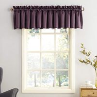 Sun Zero Barrow Energy Efficient Rod Pocket Curtain Valance, 54" x 18", Plum