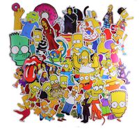 Cartoon Sticker Pack (50Pcs) The Simpson Waterproof Vinyl Stickers for Water Bottles,Laptop,Kids,Cars,Motorcycle,Bicycle,Skateboard Luggage,Bumper Stickers Hippie Decals Bomb