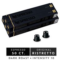 Nespresso Capsules OriginalLine, Ristretto Intenso, Dark Roast Coffee, 50 Count Coffee Pods, Brews 1.35oz