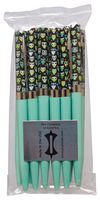PCA USA Made Twist Pens, 12-Pack Bulk Owl Design with Aqua Barrel, Black Ink, 12 Pens (PTRR01-12BULK)