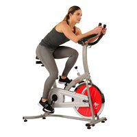 Sunny Health & Fitness Indoor Exercise Stationary Bike with Digital Monitor, 22 LB Chromed Flywheel (Felt Resistance)