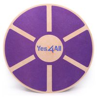 Yes4All Wooden Balance Board - Round Wobble Balance Board - Balance Stability Trainer for Physical Therapy (Purple)