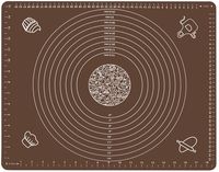 Silicone Baking Mat for Rolling Pastry Dough with Measurements, 19.7" x 15.7" BPA Free Non stick and Non Slip Coffee Table Sheet Baking Supplies for Bake Pizza Cake