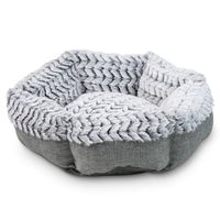 Pet Craft Supply Co. Round Machine Washable Memory Foam Comfortable Ultra Soft All Season Self Warming Cat & Dog Bed, Grey