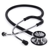 GreaterGoods Dual-Head Stethoscope, Classic Design for Routine Physical Assessing Basic Heart and Lung Examinations (Black Steel)