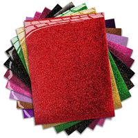 MiPremium PU Heat Transfer Vinyl - Iron On Vinyl Starter Pack, Assorted HTV Glitter Bundle Kit of Heat Press Vinyl in 10 Most Popular Colors, Easy to Cut & Press Glitter HTV Vinyl (Glitter X 10)