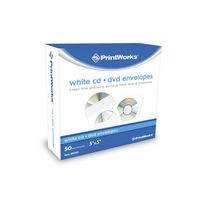 Printworks CD/DVD Envelopes, FSC Certified, 50 Count, 5" x 5" (00493)